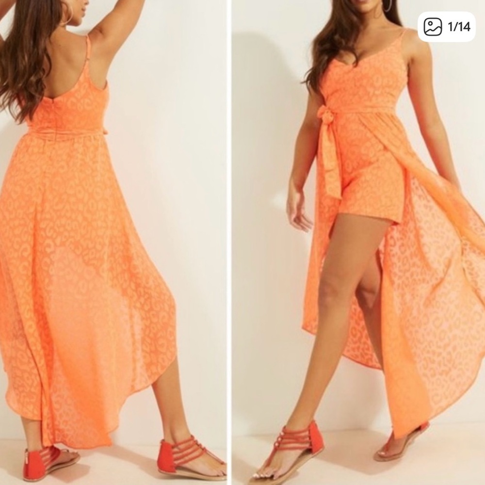 Guess Women's Combination Short Maxi Dress Romper.